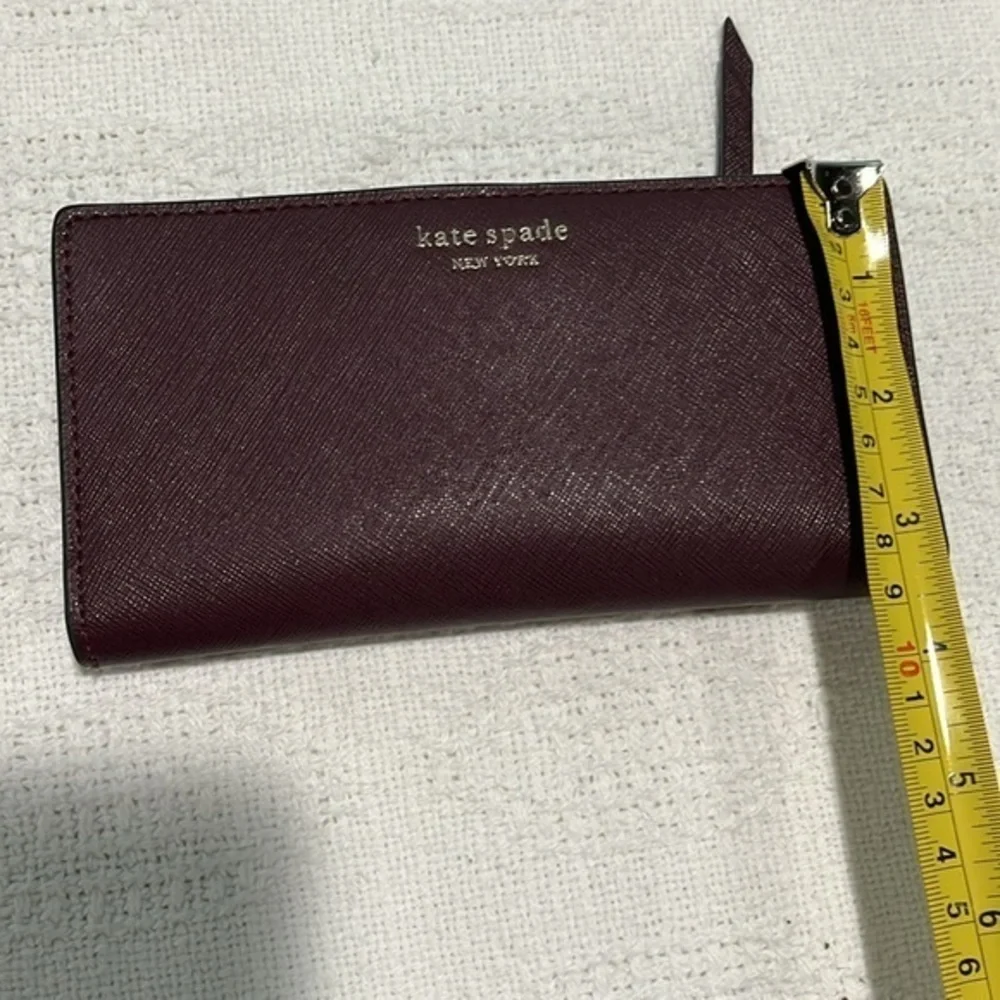 Kate Spade wallet folder purple snap button several card holders signature spade - Picture 5 of 9